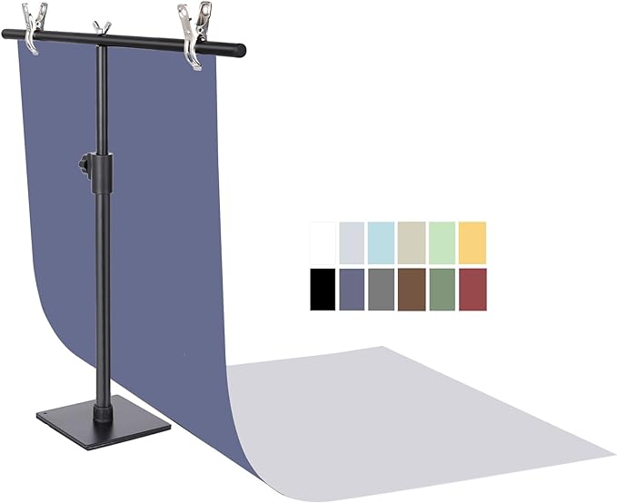 Yoocheese Photo Backdrop for Product Photography, 22x34 in Small Product Background with Tabletop T-Shape Stand, 6Pcs/12 Colors for Flat Lay, Food, Jewelry, Cosmetics Photography by Yoocheese