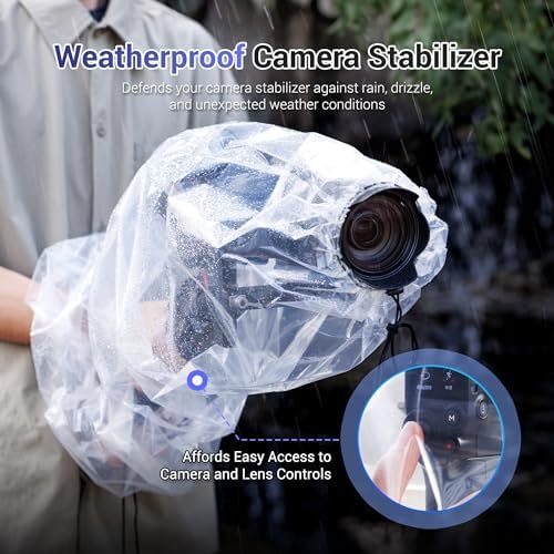 JJC 2 Pcs Camera Rain Coat for DSLR Cameras & Stabilizer,Rain & Dust Sleeve - Image 4