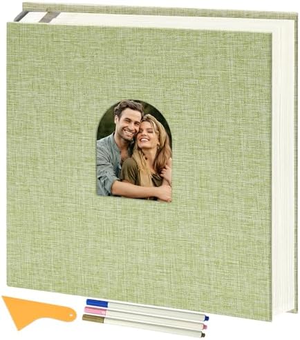Vienrose Self Adhesive Photo Album with Arch Window, 120 Pages, Grass Green by Vienrose