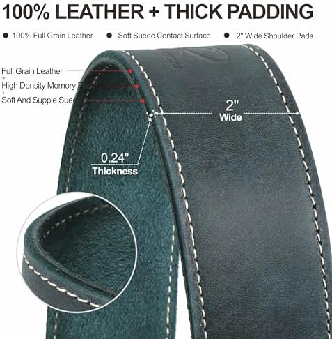Padwa Lifestyle Green Single Camera Harness Strap for One Camera - Professional Single Full Grain Leather Camera Harness with Thick Padded,Quick Release Gear DSLR Camera Straps for Photographers - Image 3