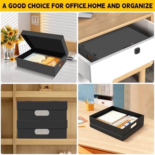 AOBOPLE 8 Pack Photo Storage Box,9" x 12" x 4" Archival Storage Box with Lids,Protective Storage Box for Photo,Pictures,9x12 Documents, Keepsakes and Jewelry Home and Office Organizer - Image 4