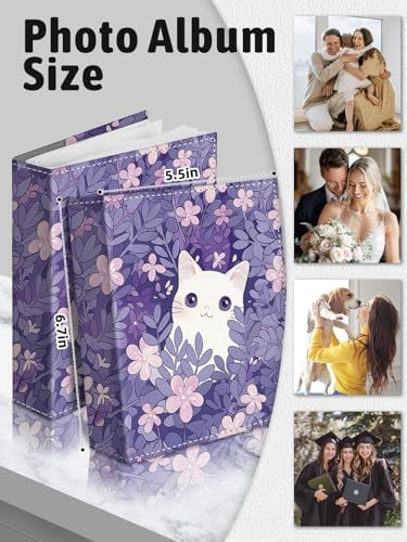Photo Album 4x6, 56 Pockets Small Picture Book Kawaii White Cat - Image 6