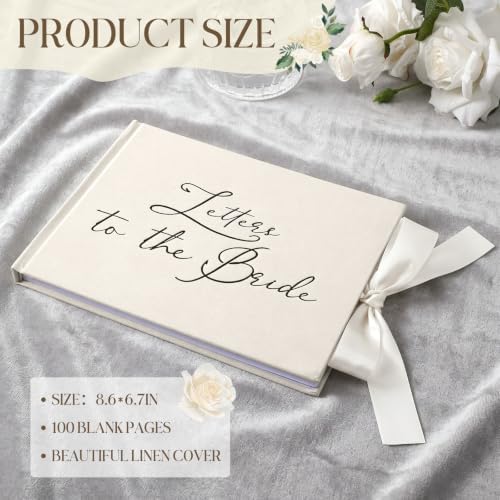 Wedding Guest Book Letters to Bride 8.5x7 Inch,Cream,Simple - Image 2