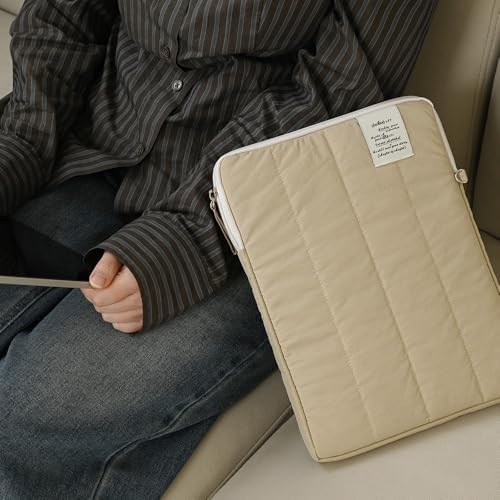 Monolike Archive 247 Cushion Tablet Pouch 11inch, Beige - Padded Protective Sleeve for iPad Pro/Air, Soft Vintage Style Case - Image 6