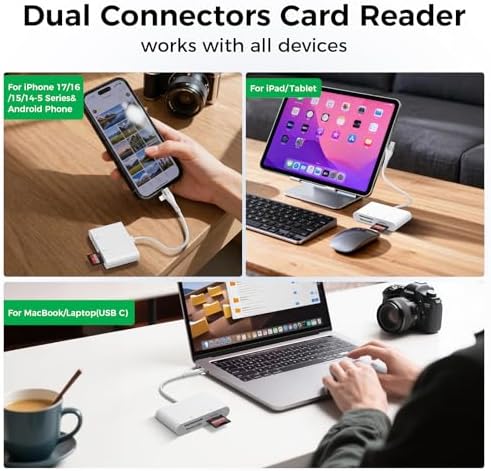 Memory Stick Pro Duo Adapter, USB-C & Lightning, SD/TF/MS/xD Card Reader - Image 7