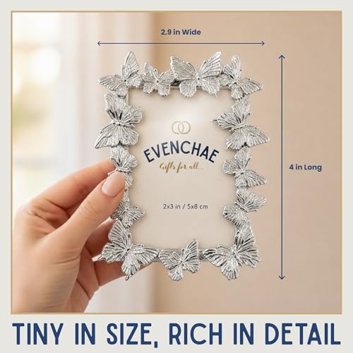 2x3 Mini Picture Frame: Silver Fluttering Butterflies - Image 2