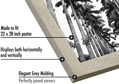 Americanflat 22x28 Poster Frame - Gray Engineered Wood with Polished Plexiglass - Wide Picture Frame for Vertical or Horizontal Wall Display - Epic Collection - Gray - Image 4