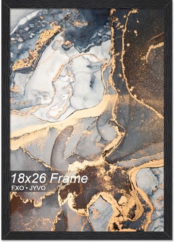 Fxojyvo 18x26 Picture Frame Black Engineered Wood Wall Hanging by Fxojyvo