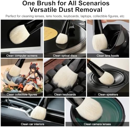 Haoge DSLR & Mirrorless Camera Lens Cleaner - Electrostatic Brush for Vinyl Records, LP Scans, SLR & Computer Screens - Super Soft Goat Hair - Image 2