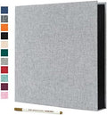 Spbapr Large Photo Album Self Adhesive Linen Cover Magnetic Scrapbook Album DIY Scrap Book 60 Black Sticky Pages for 4x6 5x7 8x10 10x12 Pictures with A Metal Pen 13.2"x12.8"60pages by Spbapr