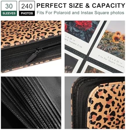 Large Polaroid Photo Album Binder, 240 Pockets. Leopard Print - Image 4