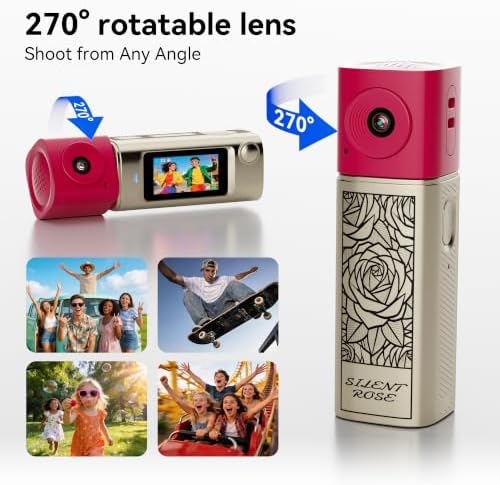 Mini Keychain Digital Camera:2K Digital Mini Camera with 16GB Card,Vintage Keychain Video Camera, 1" HD LCD Display, 400mAh Battery Portable Small Cameras with Elegant Gift Box for Travel,Kids,Gifts - Image 4