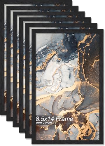 Fxojyvo 8.5x14 Picture Frame Set of 6 Black Engineered Wood Wall Hanging by Fxojyvo