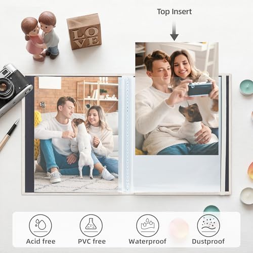 5x7 Photo Album Holds 52 Photos with Front Window Beige - Image 3