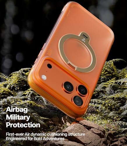 TORRAS Ostand Q3 Air for iPhone 17 Pro Max Case with 360 Magnetic Stand, Fit for MagSafe, Mil-Grade Drop Tested, Camera Control Button, Shockproof Phone Case for iPhone 17 Pro Max 6.9", Horizon Orange - Image 3