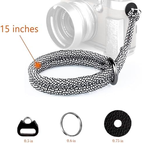 Paracord Camera Wrist Strap Lanyard-Quick Release for DSLR Mirrorless White - Image 5