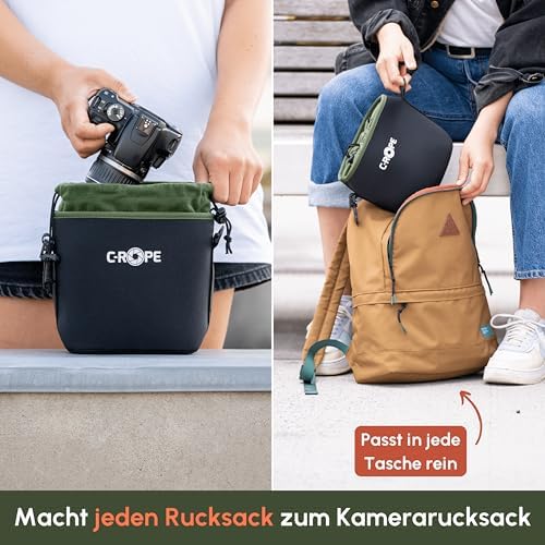 C-Rope Neoprene Camera Bag, Neoprene Pouch with Fleece Lining, Water Resistant, Camera Accessories, Black, L, Backpack - Image 2