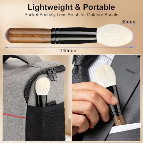 Haoge DSLR & Mirrorless Camera Lens Cleaner - Electrostatic Brush for Vinyl Records, LP Scans, SLR & Computer Screens - Super Soft Goat Hair - Image 5