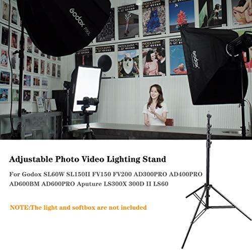 Godox 149 Inches Heavy Duty Aluminum Photography Light Tripod Stand for Aputure Ls60W 300D II Godox SL-60W SL-150II FV150 FV200 AD300PRO AD400PRO Studio Photography Lighting - Image 4