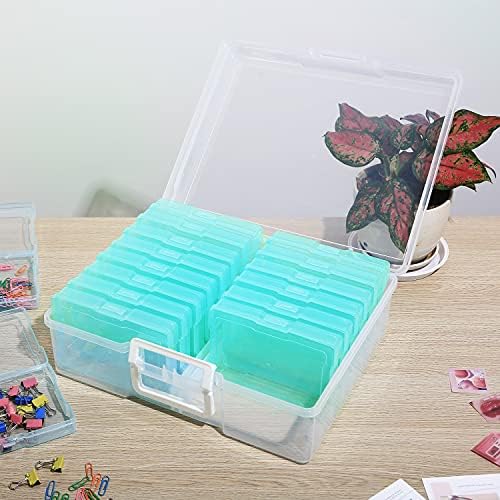 4" x 6" Photo Storage Case with Handle, 16 Inner Photo Organizer Keeper, Extra Large Storage Picture Boxes, Seed Storage, Transparent Craft Keeper (Green) - Image 7