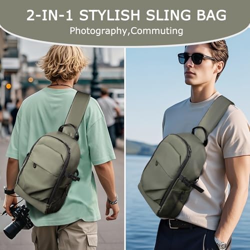 TAAOKA Camera Sling Bag, DSLR/SLR/Mirrorless Camera Backpack Case Shockproof Photography Backpack with Tripod Holder & Removable Modular Inserts Compatible with Canon/Nikon/Sony/Fuji - Image 6