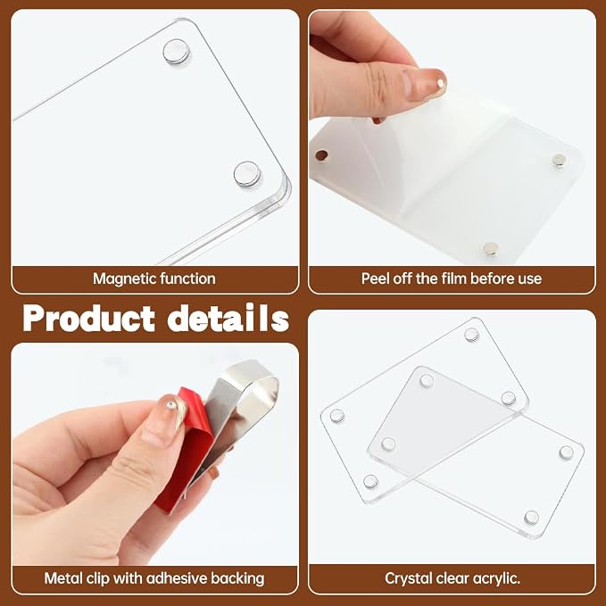 Car Picture Holder, Magnetic Car Picture Frame with Visor Clip Personalized Photo Holder Cars Accessories Photo Holder Displays(2pcs,9 * 6cm) - Image 7