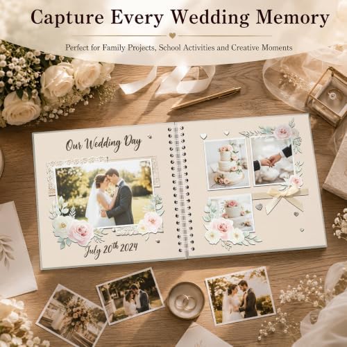 10x10 Inch DIY Scrapbook Album 40 Pages (20 Sheets), Hardcover Kraft Paper - Image 6