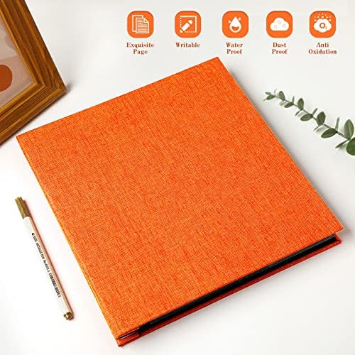 Spbapr Large Photo Album Self Adhesive Linen Cover Magnetic Scrapbook Album DIY Scrap Book 60 Black Sticky Pages for 4x6 5x7 8x10 10x12 Pictures with A Metal Pen - Image 2