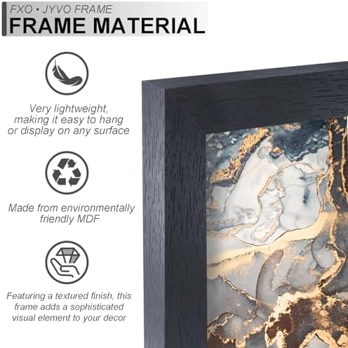 Fxojyvo 17x24 Picture Frame Set of 6 Black Engineered Wood Wall Hanging - Image 2