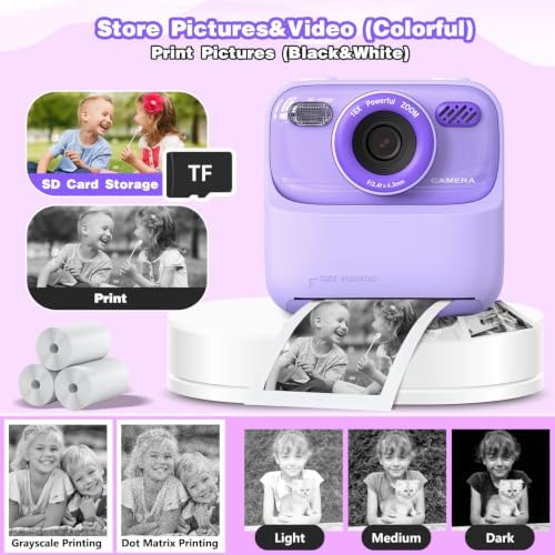 masterbee Kid Camera Instant Print Photo, Birthday Gifts for Girls and Boys, Kids Digital Camera Toys, 1080P HD Video, 3 4 5 6 7 8 9 10 11 12 Year Old Boy Gifts/Girl Gifts - Image 5