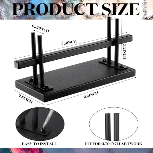 RattanView Metal Display Stand for Glass Art, Sleek Easel Holder, Black - Image 2