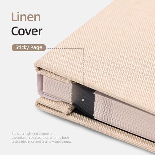Vienrose Large Self Adhesive Scrapbook 60 Pages 13 x 12.6 in Beige - Image 5