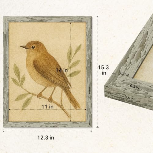 puthiac 11x14 Rustic Farmhouse Picture Frame, Taupe Grey, 1 Pack - Image 4