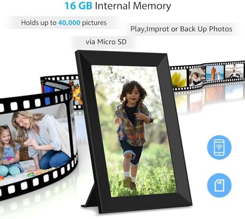Digital Picture Frame with 10.1 Inch IPS Touch Screen,Loading Pictures to Smart Digital Photo Frame via Frameo App,Rotation and Backup to SD Card Automaticly,Gift for Mother's Day - Image 4