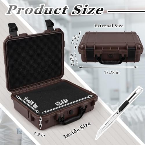 Relaxweex 14.3 x 11.4 x 4.5 Inch Hard Case, Stripe Shell, Brown - Image 2