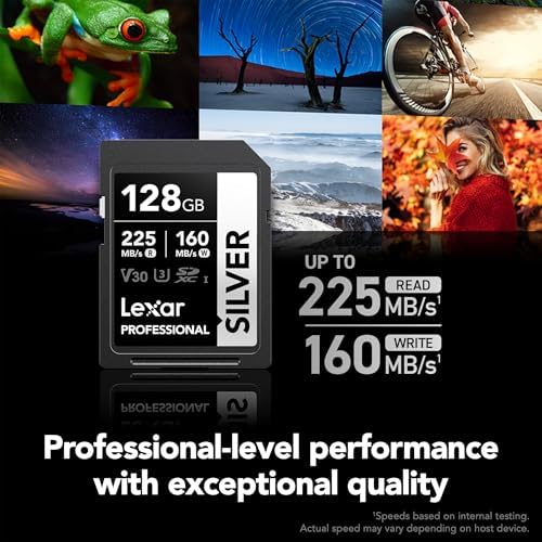 Lexar 128GB Silver SD Memory Card, 225MB/s Read, 4K, V30, U3, UHS-I - Image 3