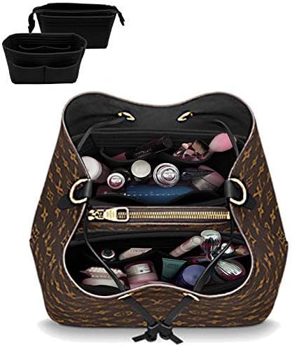 LEXSION Organizer,Bag Organizer,Insert purse organizer with 2 packs in one set fit NeoNoe Noé Series perfectly Black by LEXSION