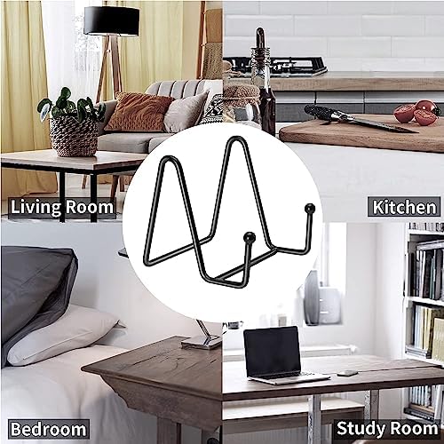 Kruodop 3 Pack Plate Stands for Display, 4 Inch Plate Holder Display Stand, Metal Frame Holder Stands for Book, Pictures, Photo Easel, Tabletop Art - Image 7
