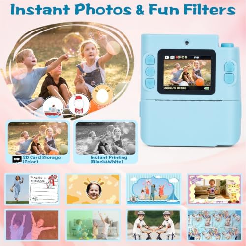 Cudinham Kids Camera Instant Print, Gifts for Age 3-12 Kids, 5 Rolls Paper - Image 4