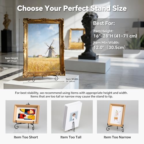 Artliving Plate Stands for Display, 17 Inch Black Iron Easel Plate Display Photo Holder Stand, Displays Picture Frames, Decorative Plates, Tablets and Art (2 pack) - Image 5