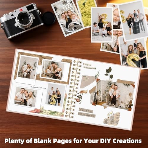 Vienrose Scrapbook Album Gift Set, 10x10 Inch, 40 White Pages, Off White - Image 4