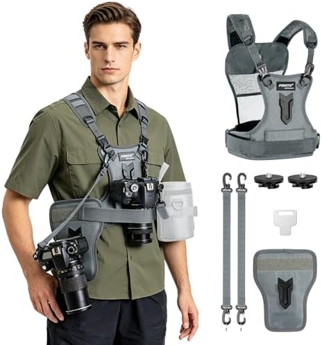 FOMITO Dual Camera Harness, Multi Carrying Radio Chest Vest System by FOMITO