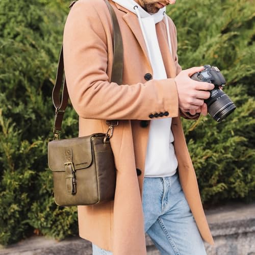 MegaGear Genuine Leather Camera Messenger Bag Mirrorless Portable electronic device cover - Image 3