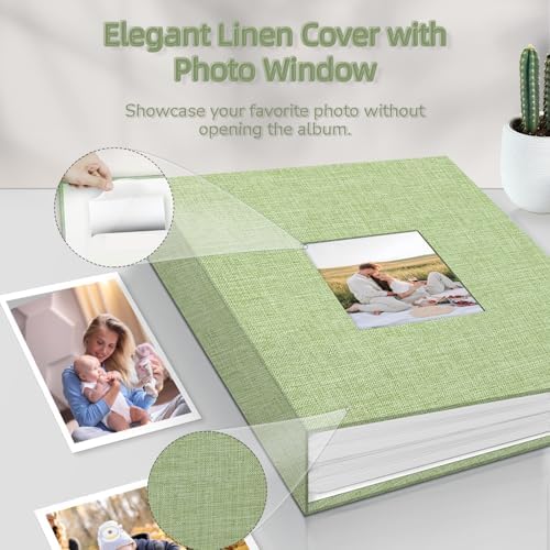 popotop Photo Album 4x6-100 Photos Photo Books with 100 Vertical Pockets,Linen Cover Albums for Family Wedding Anniversary Baby Vacation Pictures - Image 2