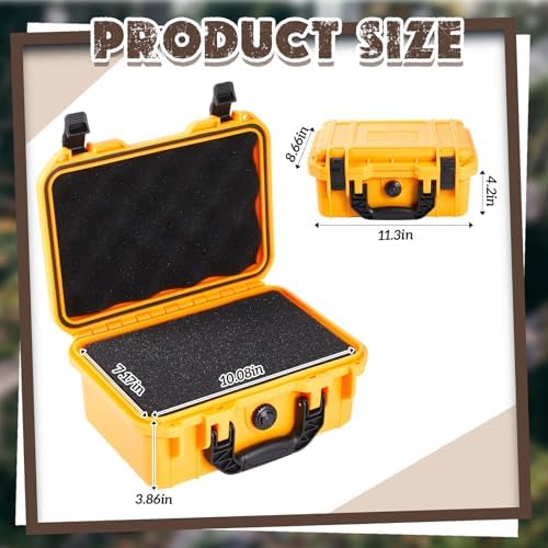 Relaxweex 11.3 x 8.7 x 4.2 Inch Hard Case, Grid Shell, Yellow - Image 2