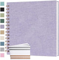 Scrapbook Photo Album 8x8 Inches 40 Pages Linen Cover Purple by Bonyomor