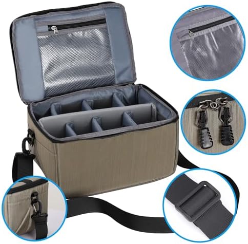 Koolertron Dslr Camera Insert Bag Purse Universal Liner Lens Pouch Partition Protective Cover Waterproof Sleeve for Cannon/Nikon/Sony (Khaki) - Image 5
