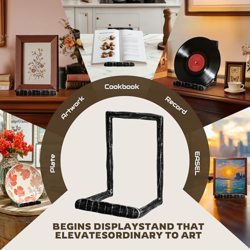 BEGINS 8 Inch Hand-Forged Plate Stand, Vintage Black Metal Photo Frame Display Stand, Tabletop Decorative Stand for Plater, Picture Frame, Book - Image 7