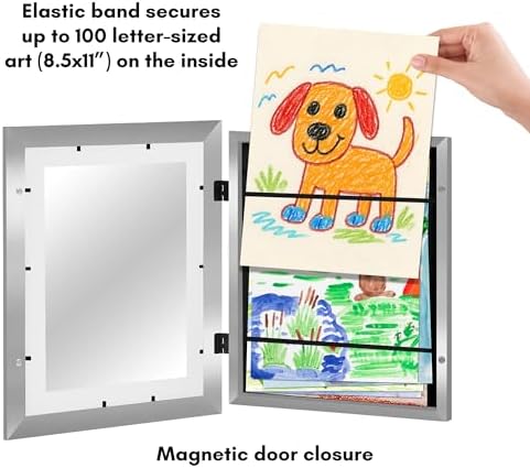 Americanflat 8.5x11 Changeable Kids Art Frame 2-Pack - Silver - Image 6