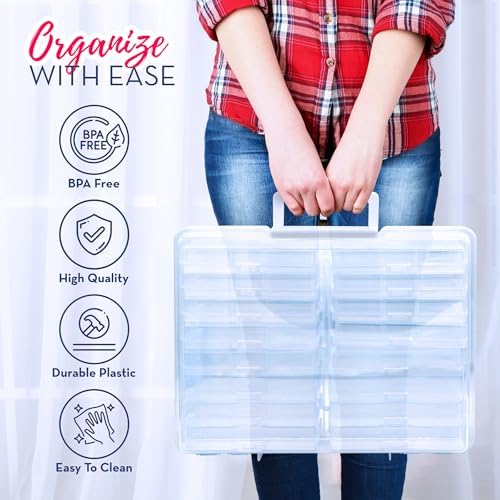 4E's Novelty 16 Pack Clear Transparent Photo Storage Box with 4x6 Photo Cases and Photo Organizing Box Plastic for Scrapbooking Containers, Classroom Organization - Image 2
